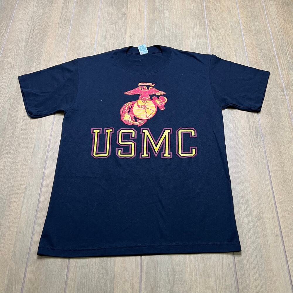 Vintage USMC T Shirt Marine Corps Eagle Globe‎ Anchor USA Made Adult Medium